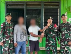 Satgas Pamtas Yonarmed 11 Kostrad Terima Penyerahan Senjata Rakitan dari Warga