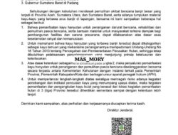 Kementerian LHK Keluarkan Surat Pascabencana, Bupati Aceh Tamiang : Kayu Sisa Banjir Bisa Bermanfaat Secara Legal Oleh Masyarakat