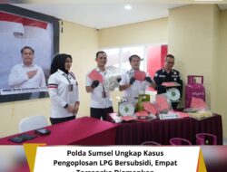 Konferensi Pers, Polda Sumsel Ungkap Kasus Pengoplosan LPG Bersubsidi 