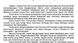 MoU Dewan Pers Dengan Komnas HAM, Perlindungan, Keselamatan, dan Ekosistem Kebebasan Pers