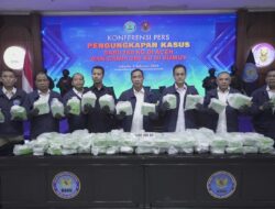 Konferensi Pers, Tim Gabungan Ungkap Peredaran Narkoba 160 Kg Sabu dan 200 Kg Ganja Jaringan Aceh – Medan 
