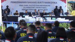 BNN Musnahkan 35 Kg Barang Bukti Narkotika Kasus di Bandara dan Clandestine Laboratory 