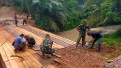 Kodim 0209/LB Rampungkan Pembangunan Jembatan Beton Penghubung Dusun IV Purwosari dan Desa Pulo Jantan