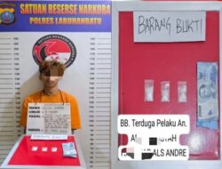 Nekat “Dagang Sabu”, Andre Dibawa Ke Polres Labuhanbatu