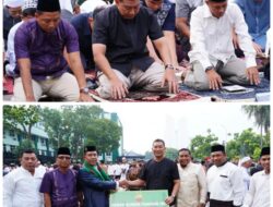 Pangdam I/BB Gelar Sholat Idul Adha dan Serahkan 8 Ekor Hewan Kurban di Makodam