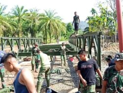 Kodim 0211/TT Tuntaskan Pembangunan Jembatan Modular Tipe 21 di Desa Ampolu