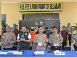 Konferensi Pers, Polres Labuhanbatu Ungkap 1,3 Kilogram Sabu di Operasi Antik Toba 2026
