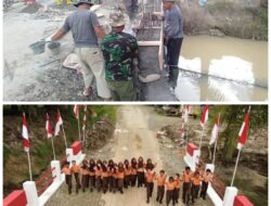 Kodim 0203/Langkat Rampungkan Pembangunan Jembatan Aramco