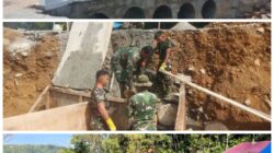 Kodim 0211/Tapanuli Tengah dan Yon TP 908/GD Tuntaskan Pembangunan Kembali Jembatan Armco di Desa Bair