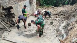 Kodim 0213/Nias Rampungkan Pembangunan Jembatan Aramco di Desa Botombawo