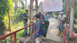 Kodim 0203/Langkat Rampungkan Rehabilitasi Jembatan Gantung di Desa Dalan Naman