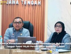 Kinerja Kanwil Kemenkum Jateng Tembus 99,89% di Semester I 2026, Terbaik Nasional
