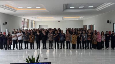 Suasana penutupan Diklat PPNS KI dan Imigrasi 400 JP di Gedung Bhayangkara Lemdiklat Polri, Bogor. Foto: DJKI