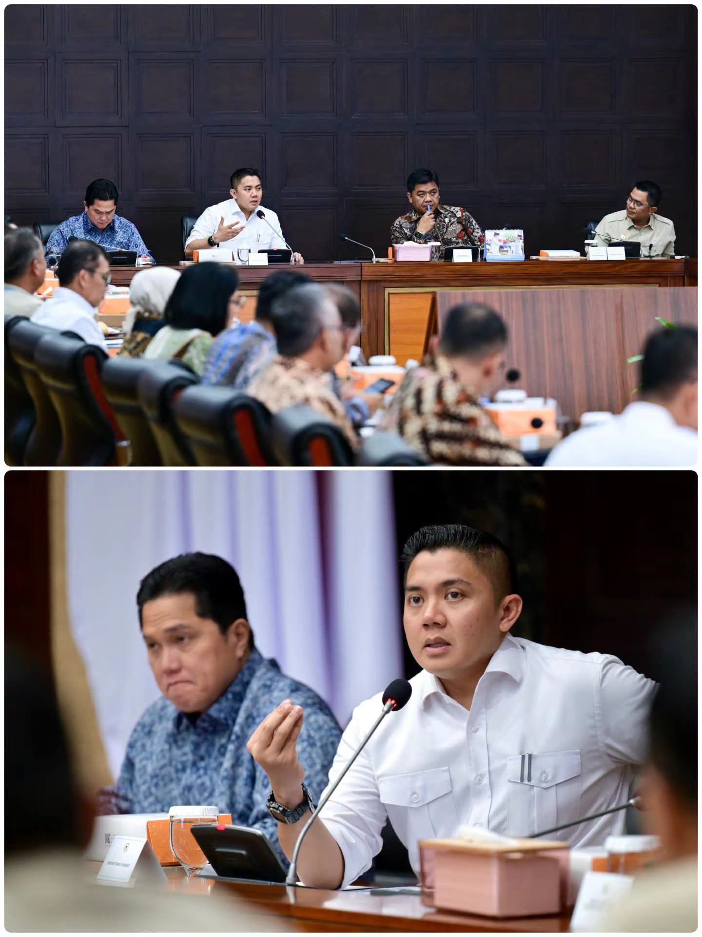 Sekretaris Kabinet Teddy Indra Wijaya pimpin rapat persiapan HUT RI ke-81 di Kemensetneg