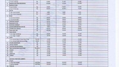 Harga Bahan Pokok Pasar Gelugur Rantauprapat Tanggal 4, 5, 6 Agustus 2026 : Harga Telur dan Cabai Turun