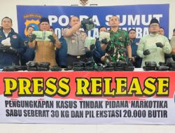 Polres Labuhanbatu Gagalkan Peredaran 30 Kg Sabu dan 20 Ribu Butir Pil Ekstasi, Satu Pria Diamankan