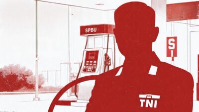 ilustrasi AI Oknum TNI Berpangkat SERMA mengaku sebagai PJS di SPBU 14.214.223 Panai Hulu.