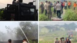 Kapolres Labuhanbatu AKBP Wahyu Endrajaya Turun Langsung Padamkan Kebakaran di Ladang Warga