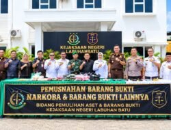 Pemusnahan 2.589 Gram Sabu dan Ratusan Gram Ganja-Ekstasi Dari 389 Perkara di Labuhanbatu